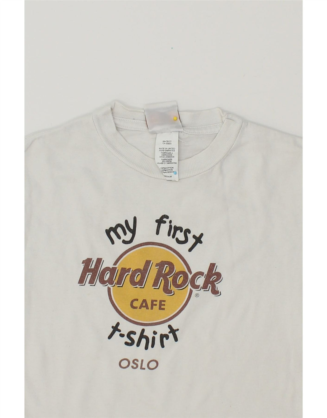 HARD ROCK CAFE Boys Oslo Graphic T-Shirt Top 4-5 Years Medium  White Vintage Hard Rock Cafe and Second-Hand Hard Rock Cafe from Messina Hembry 