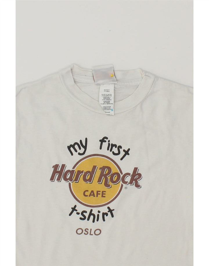 HARD ROCK CAFE Boys Oslo Graphic T-Shirt Top 4-5 Years Medium  White Vintage Hard Rock Cafe and Second-Hand Hard Rock Cafe from Messina Hembry 