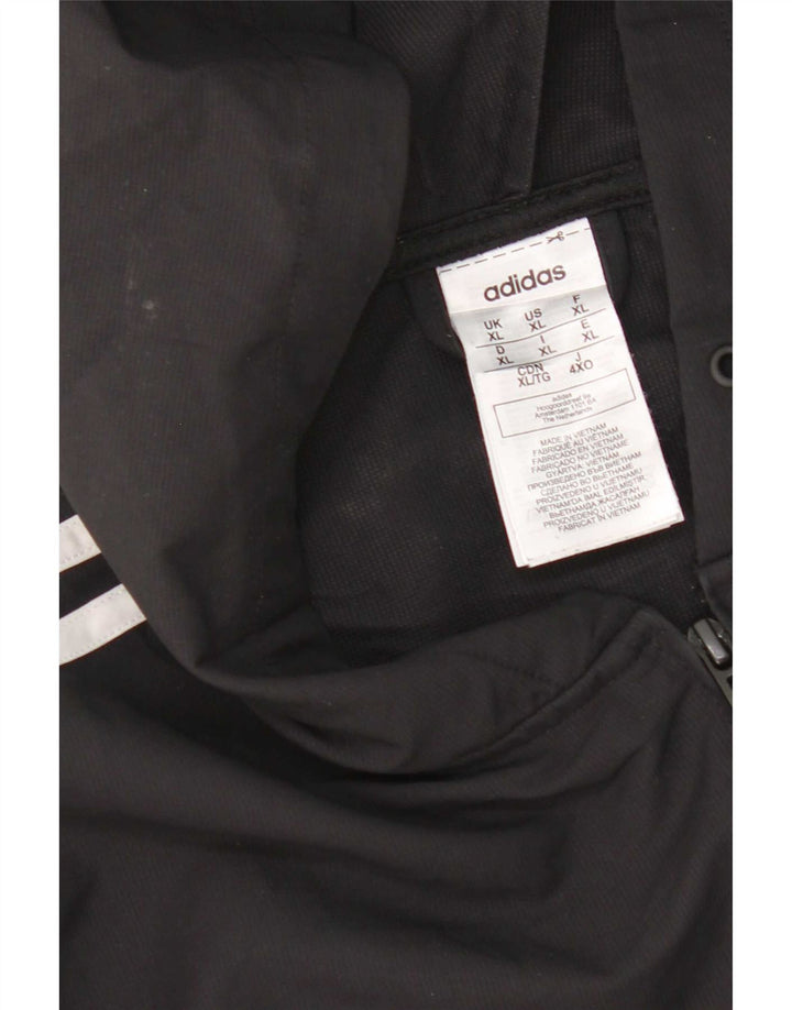 Adidas Mens Hooded Tracksuit Top Jacket XL Black Polyester