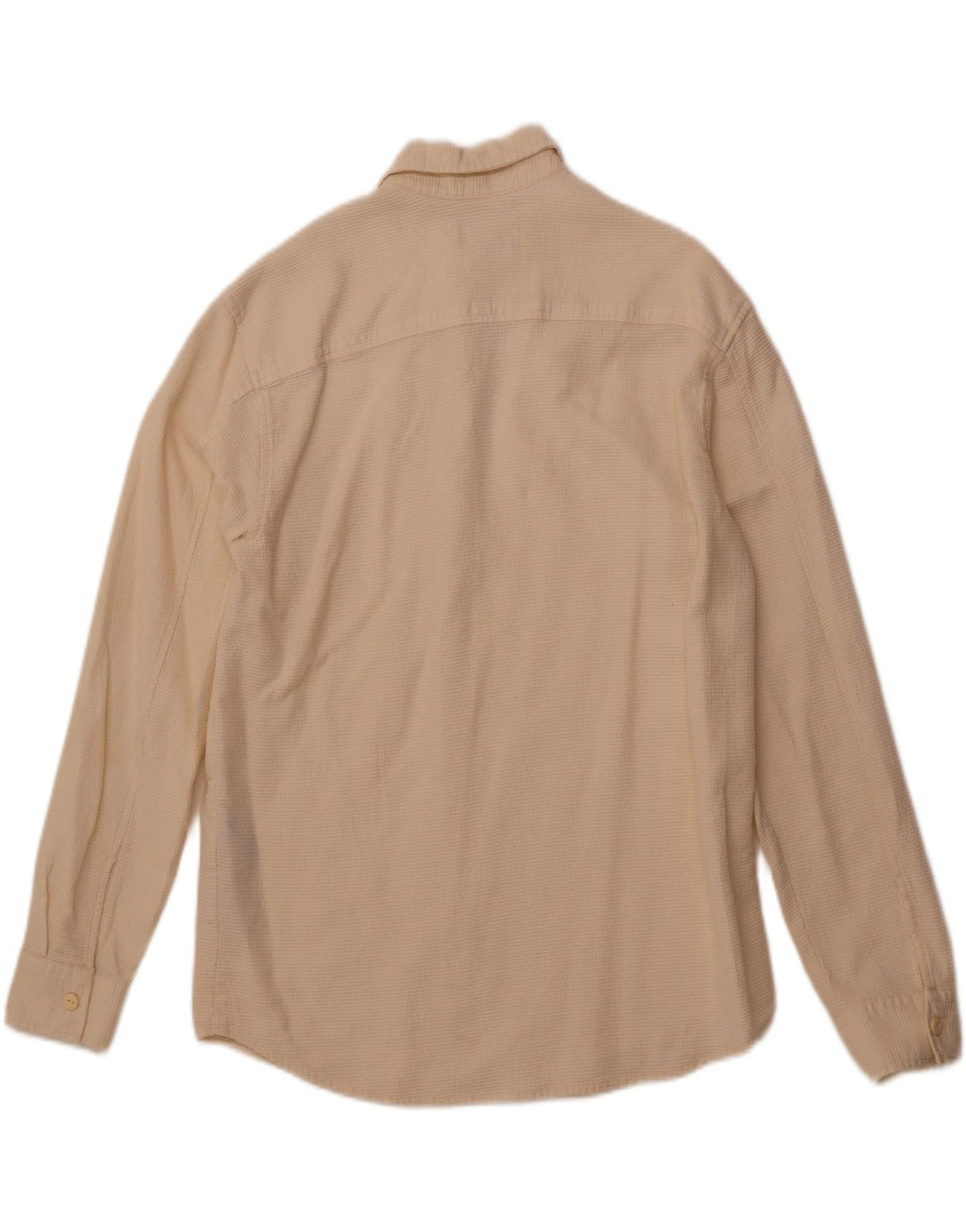 PULL & BEAR Mens Shirt Small Off White Cotton
