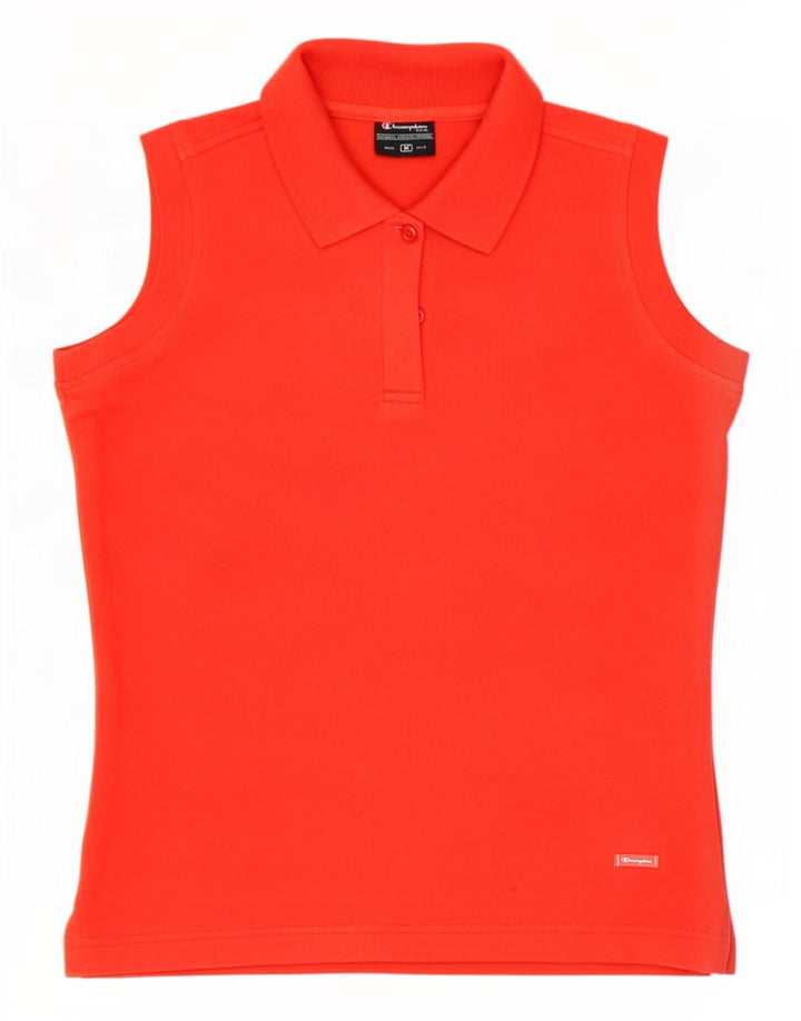 Champion Womens Polo Shirt UK 12 Medium Red