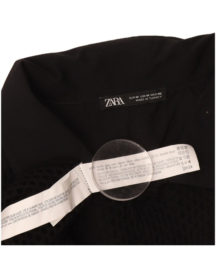 Zara Mens Short Sleeve Shirt Medium Black Cotton