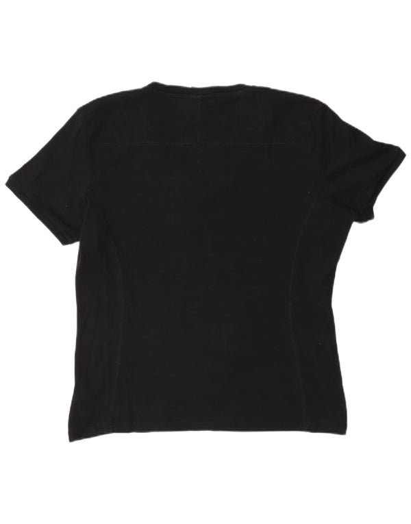 Champion Womens T-Shirt Top UK 16 Large Black Cotton
