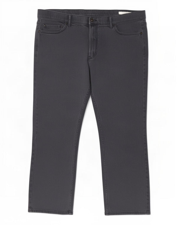 Marks & Spencer Mens Straight Casual Trousers W42 L29 Navy Blue Cotton