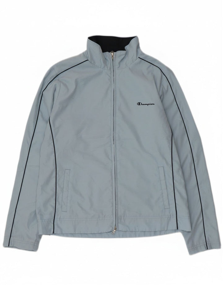 Champion Womens Tracksuit Top Jacket UK 16 Large Blue Polyester