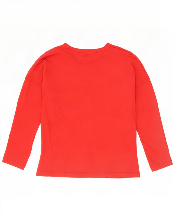 Calvin Klein Womens Graphic Top Long Sleeve UK 10 Small Red Cotton
