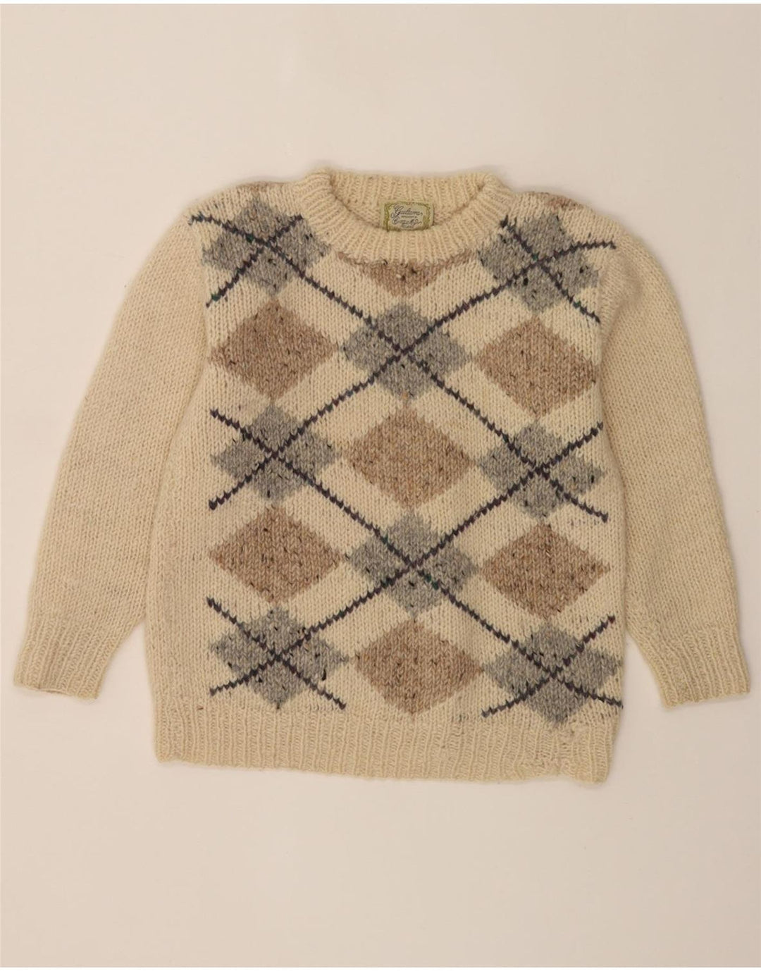 GAELTARRA Womens Crew Neck Jumper Sweater UK 10  Small Beige Vintage Gaeltarra and Second-Hand Gaeltarra from Messina Hembry 