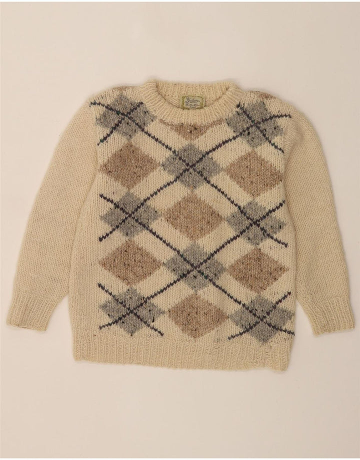 GAELTARRA Womens Crew Neck Jumper Sweater UK 10  Small Beige Vintage Gaeltarra and Second-Hand Gaeltarra from Messina Hembry 