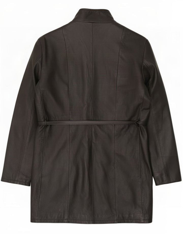 Divinissimi Womens Leather Coat IT 46 Large Black