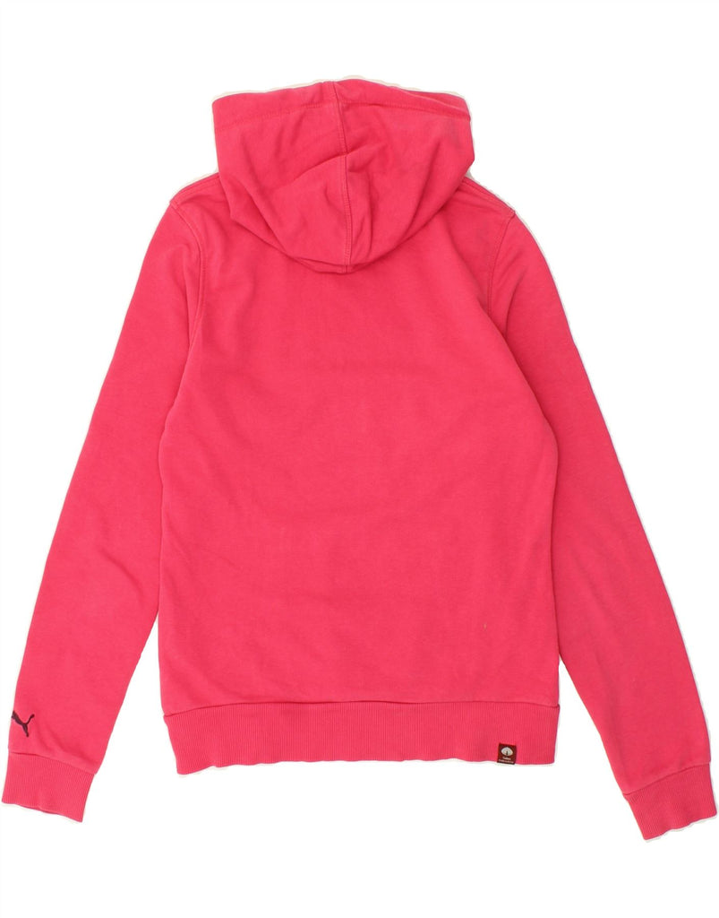 PUMA Womens Graphic Hoodie Jumper UK 12 Medium Pink Vintage Puma and Second-Hand Puma from Messina Hembry 