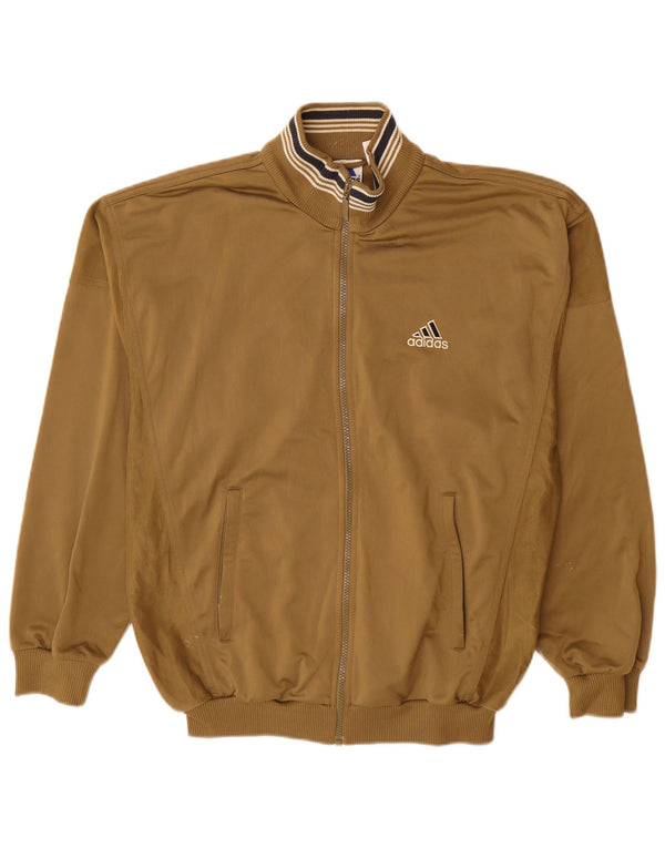 Adidas Mens Tracksuit Top Jacket UK 40/42 Medium Khaki Polyester