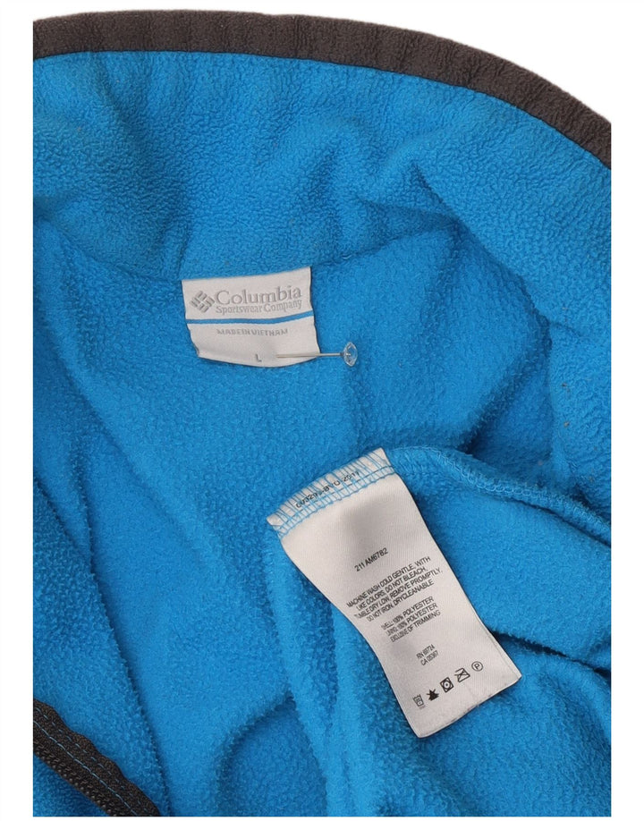 Columbia Mens Zip Neck Fleece Jumper Large Blue Polyester