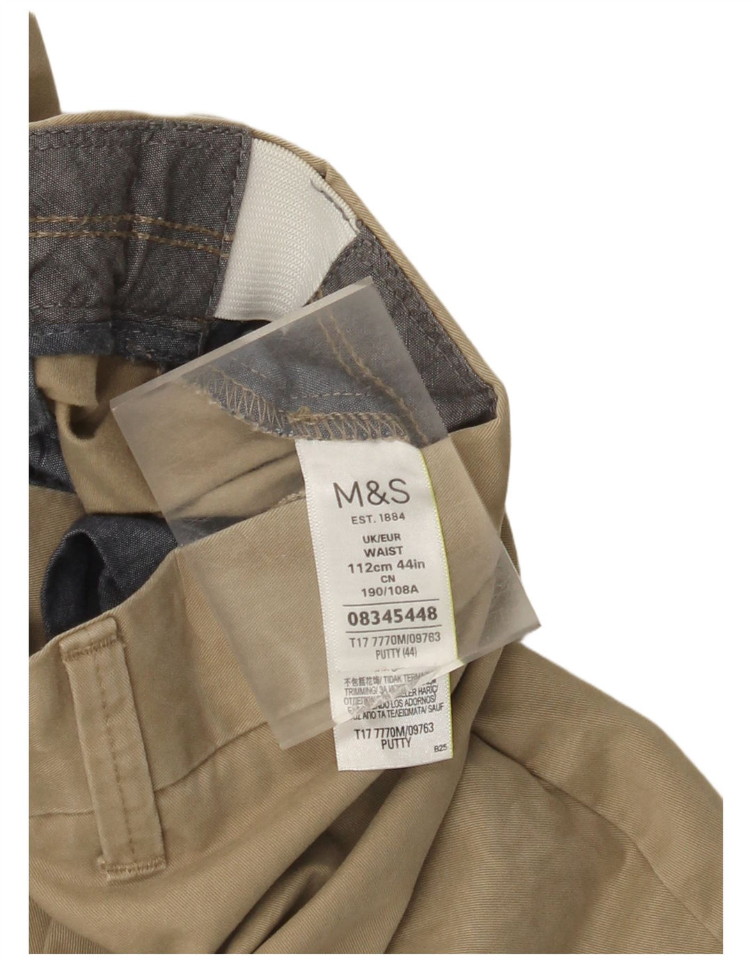 Marks & Spencer Mens Chino Shorts W44 2XL Beige Cotton
