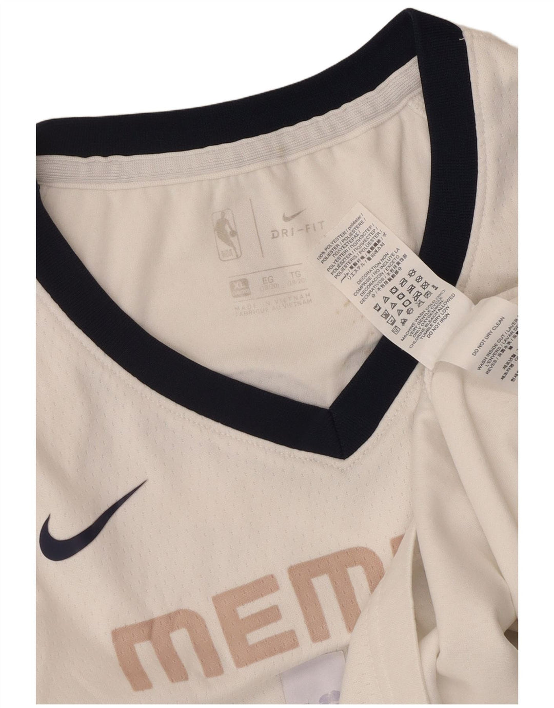 NIKE Boys Memphis Graphic Vest Top 15-16 Years XL White Colourblock