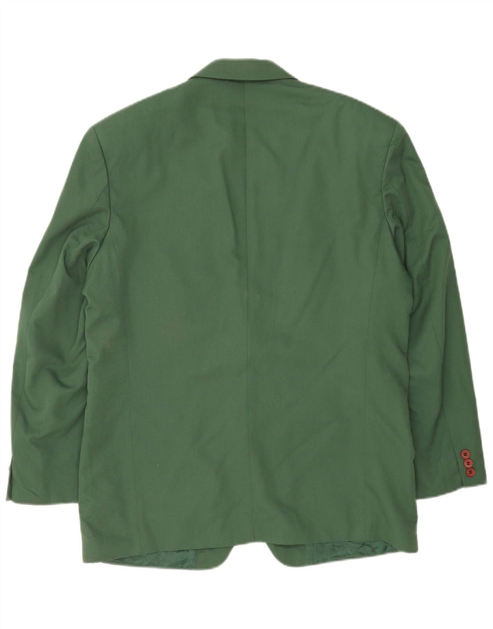 Marks & Spencer Mens 2 Button Blazer Jacket UK 40 Medium Green Polyester