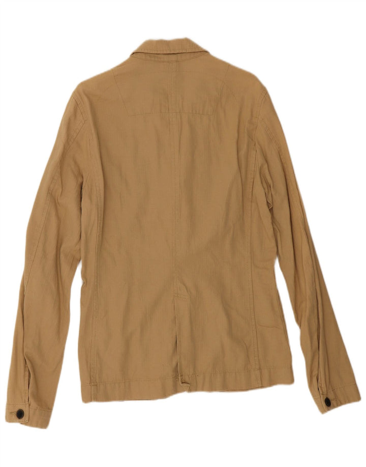 Timberland Mens 3 Button Blazer Jacket UK 36 Small Beige Herringbone Cotton