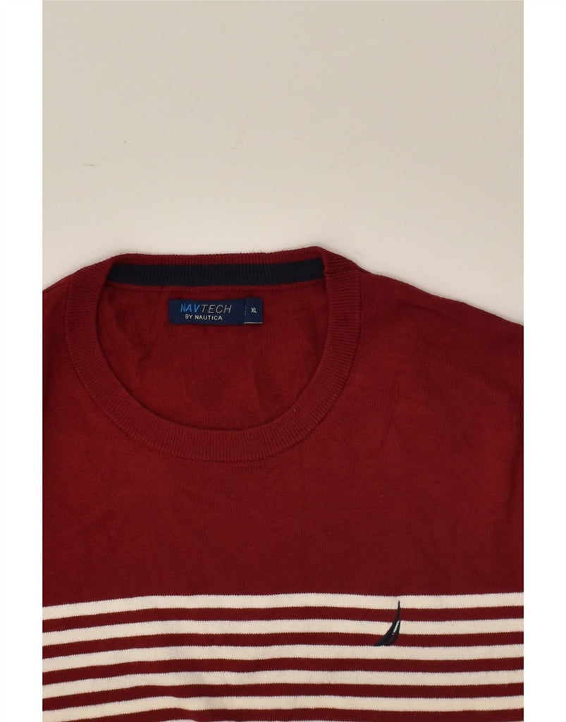 NAUTICA Mens Sweatshirt Jumper XL Red Colourblock Cotton | Vintage Nautica | Thrift | Second-Hand Nautica | Used Clothing | Messina Hembry 