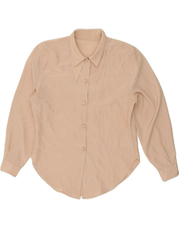 VINTAGE Womens Shirt Blouse UK 10 Small Beige