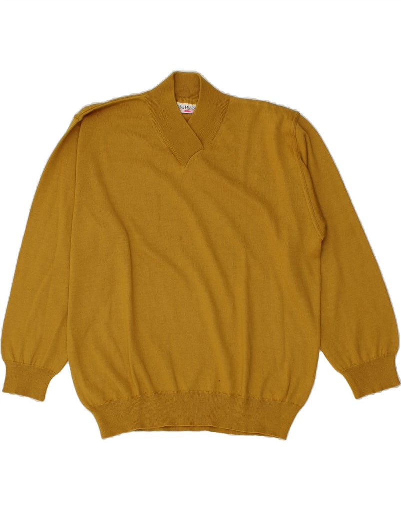 HUDSON Womens Shawl Neck Jumper Sweater IT 44 Medium Yellow Acrylic Vintage Hudson and Second-Hand Hudson from Messina Hembry 