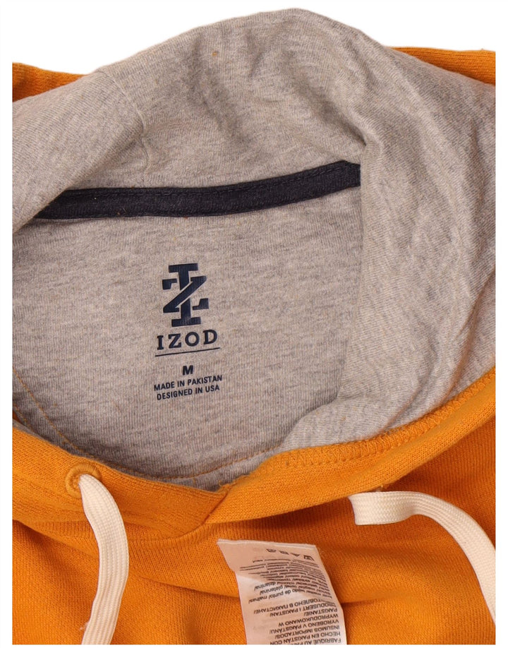 Izod Mens Hoodie Jumper Medium Orange Cotton