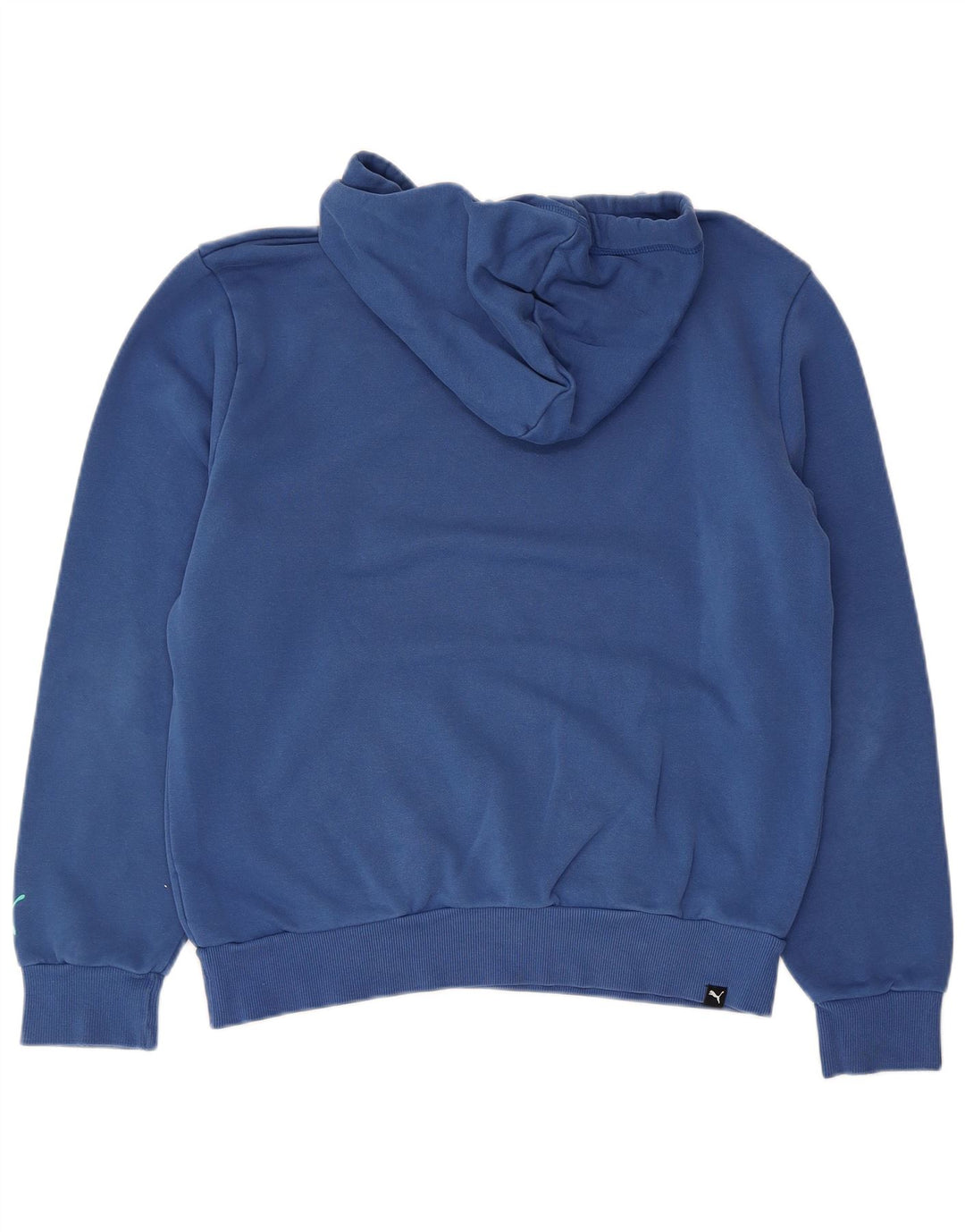 Puma Mens Graphic Hoodie Jumper Small Blue Cotton