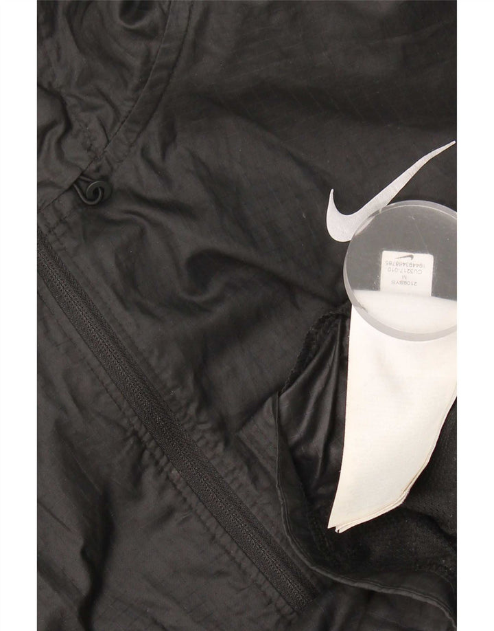 Nike Womens Hooded Rain Jacket UK 14 Medium Black Polyester