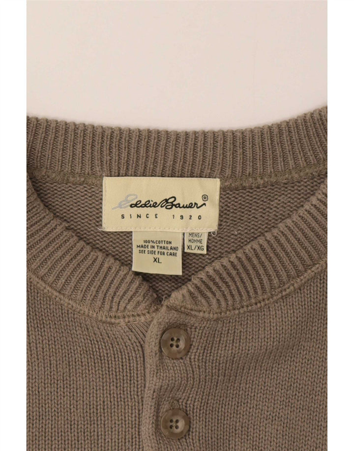 Eddie Bauer Mens Crew Neck Jumper Sweater XL Grey Cotton