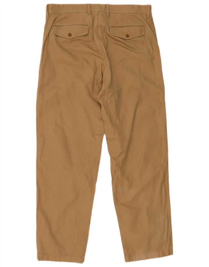 J. CREW Mens Tapered Chino Trousers W35 L32 Beige Cotton