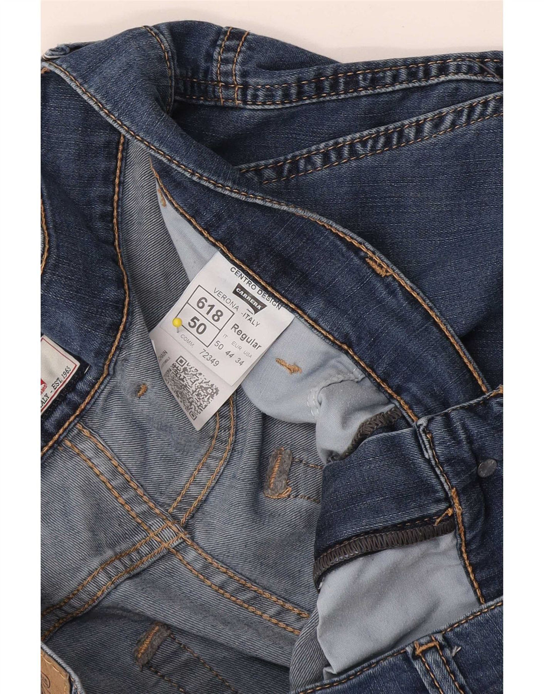 Carrera Mens 618 Denim Cargo Shorts W34 Large Blue Cotton