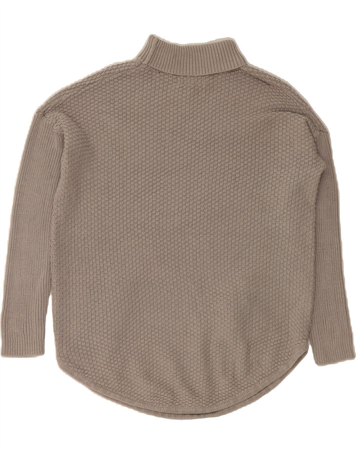 JOULES Womens Oversized Roll Neck Jumper Sweater UK 8 Small Grey Cotton Vintage Joules and Second-Hand Joules from Messina Hembry 