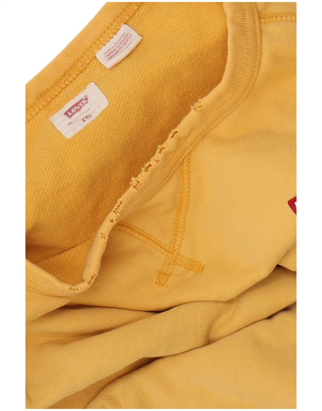 Levi's Womens Oversized Sweatshirt Jumper UK 20 2XL Yellow Cotton