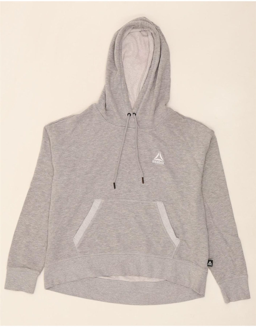 REEBOK Womens Hoodie Jumper UK 14 Medium Grey Vintage Reebok and Second-Hand Reebok from Messina Hembry 