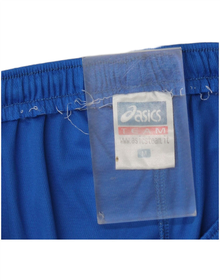 Asics Womens Graphic Sport Shorts UK 14 Medium Blue Colourblock Polyester