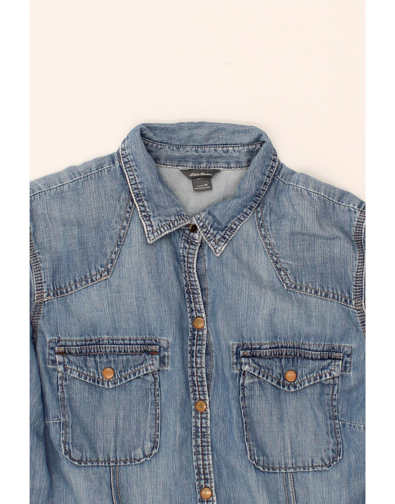 EDDIE BAUER Womens Denim Shirt UK 14 Medium Blue Cotton Vintage Eddie Bauer and Second-Hand Eddie Bauer from Messina Hembry 