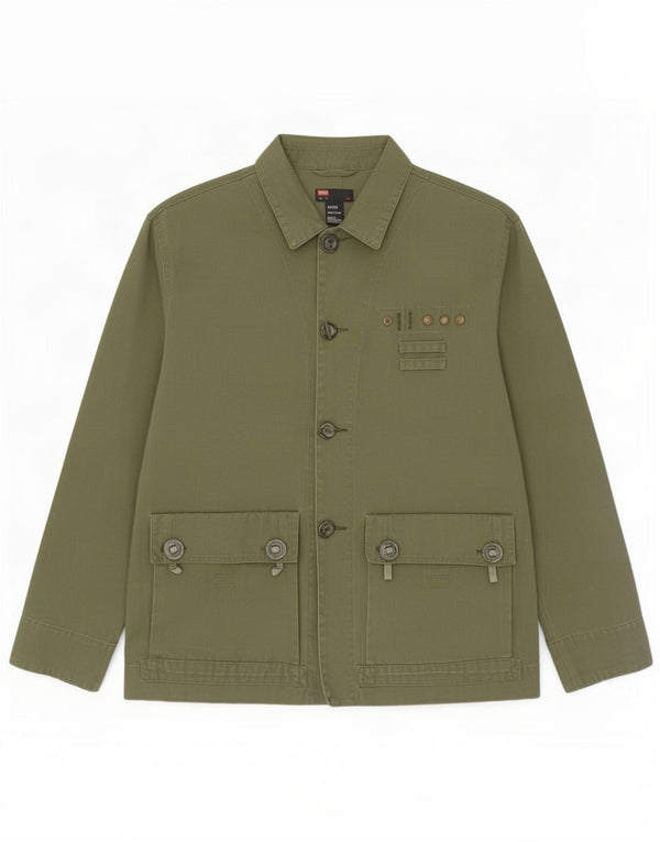 Diesel Mens Utility Jacket UK 42 XL Green Cotton