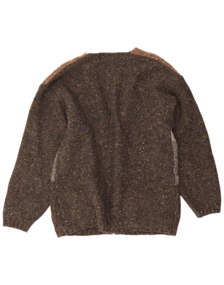 Blarney Castle Mens Cardigan Sweater Medium Grey Colourblock New Wool