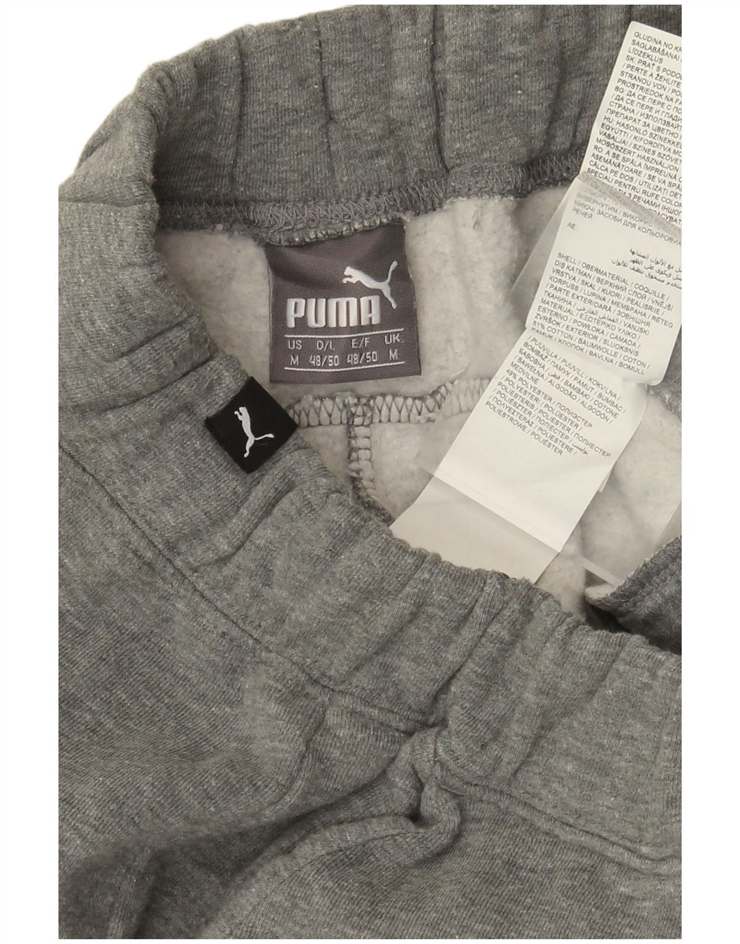 Puma Mens Graphic Tracksuit Trousers Joggers Medium  Grey Cotton