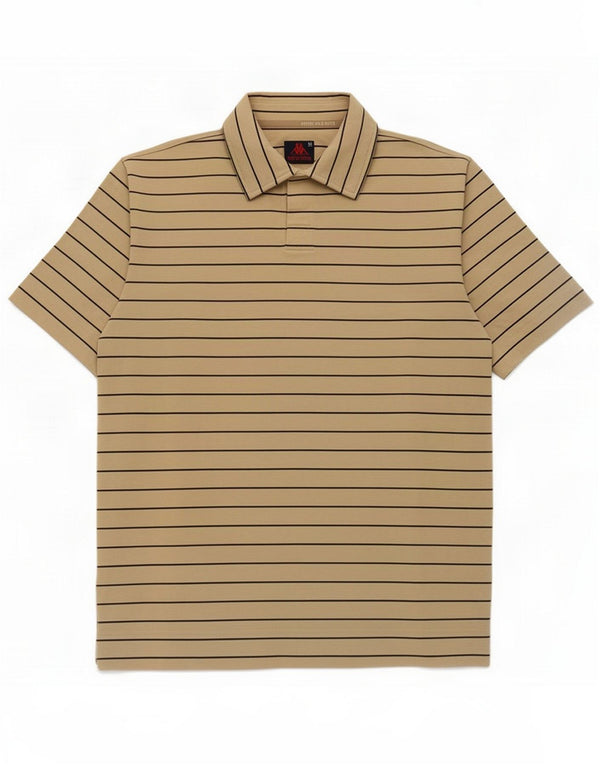Kappa Mens Polo Shirt Large Beige Striped