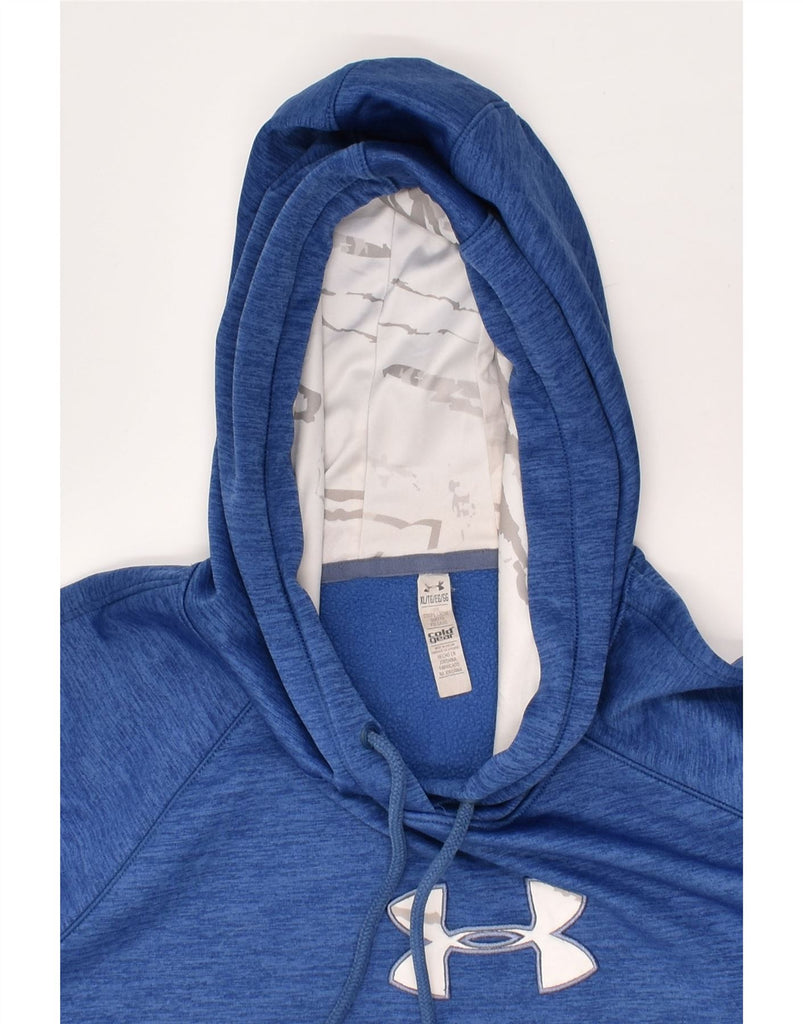 UNDER ARMOUR Mens Cold Gear Hoodie Jumper XL Blue Flecked Polyester | Vintage Under Armour | Thrift | Second-Hand Under Armour | Used Clothing | Messina Hembry 