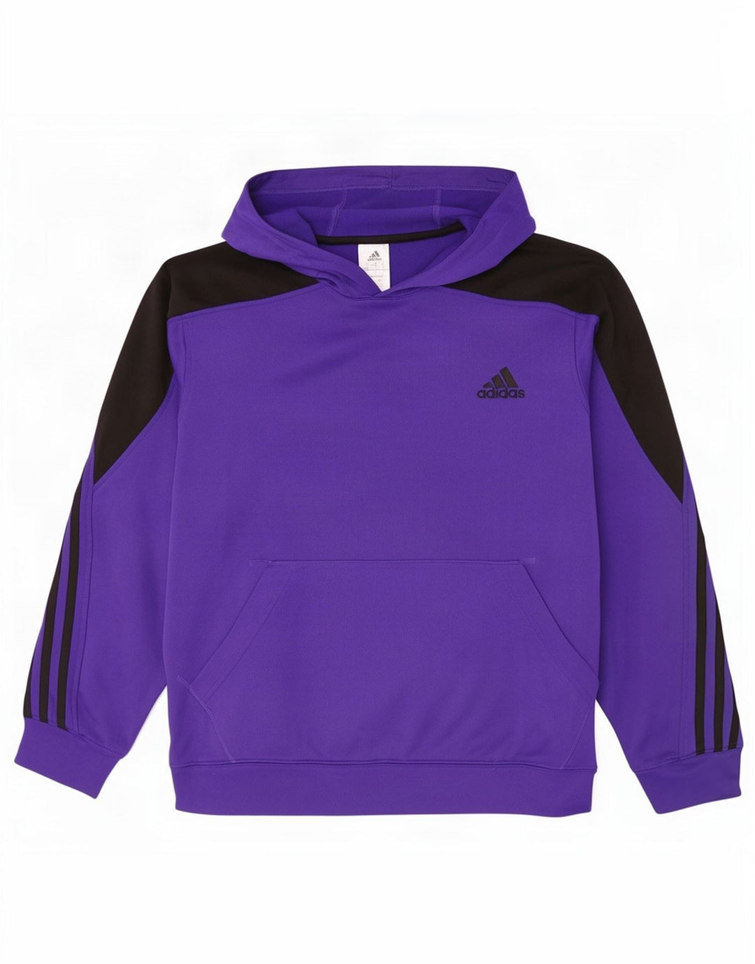 Adidas Mens Hoodie Jumper Large Purple Colourblock Polyester