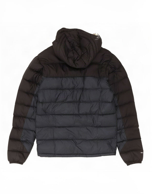Rab Mens Hooded Padded Jacket UK 36 Small Navy Blue Colourblock Polyamide