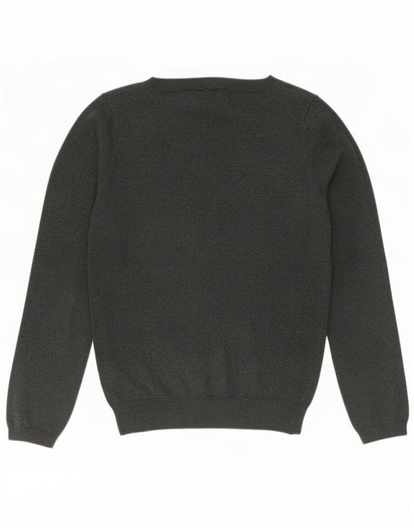 Zara Womens Boat Neck Jumper Sweater UK 18 XL Grey Cotton