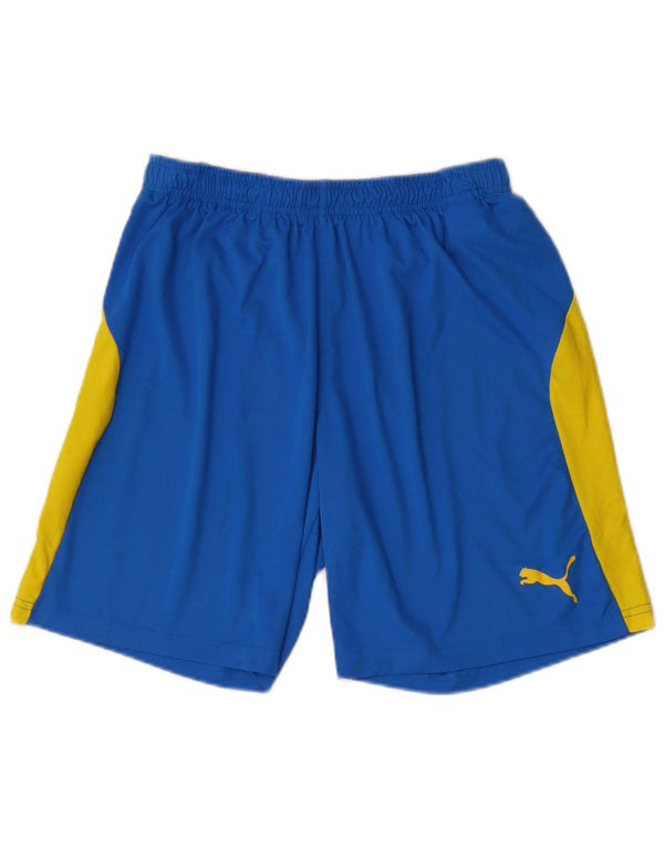 Puma Mens Sport Shorts Medium Blue Colourblock Polyester
