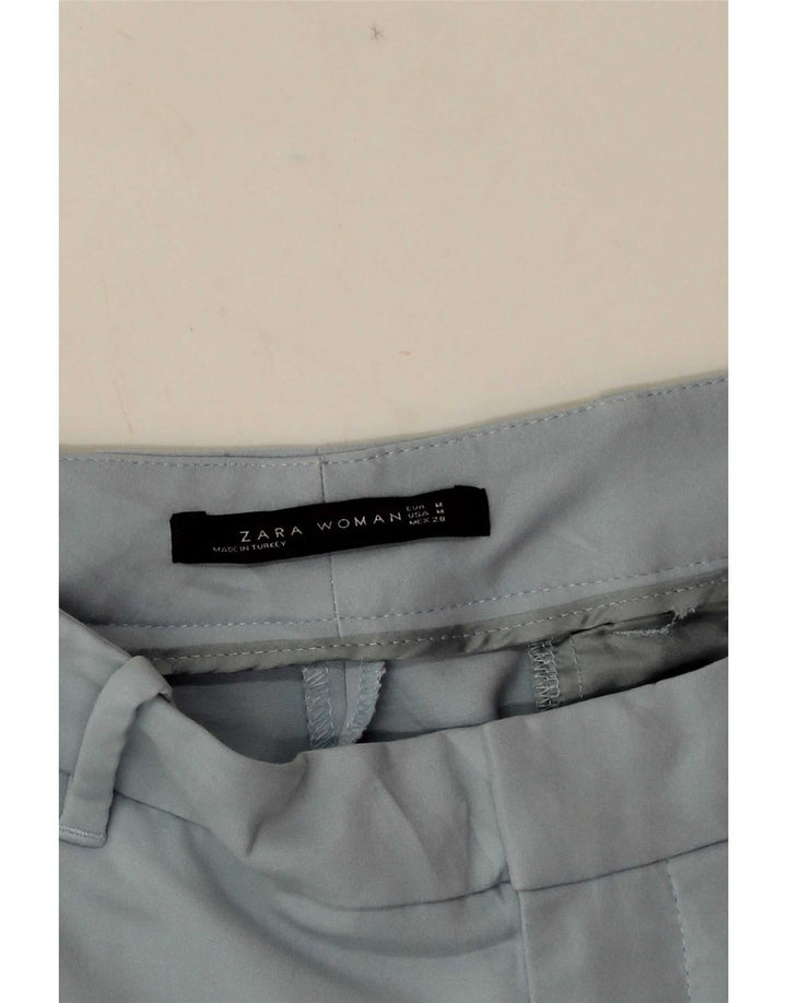 Zara Womens Crop Chino Trousers Medium W30 L26 Blue