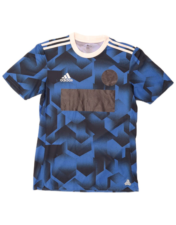Adidas Mens Climalite Graphic T-Shirt Top Small Blue Geometric Polyester