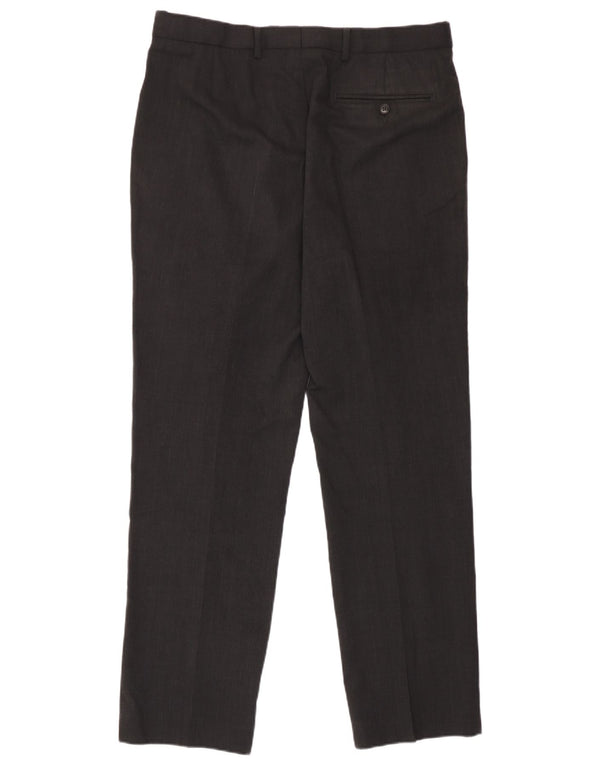 Marks & Spencer Mens Regular Fit Suit Trousers W34 L31 Grey Wool