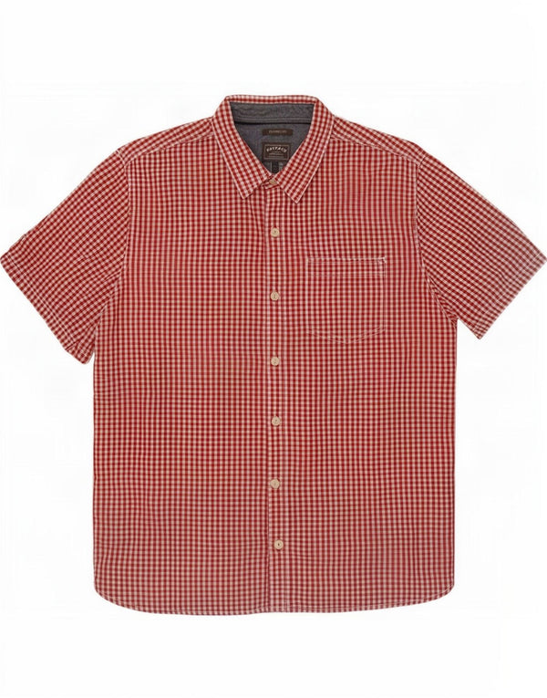 Fat Face Mens Short Sleeve Classic Fit Shirt Large Red Gingham Cotton