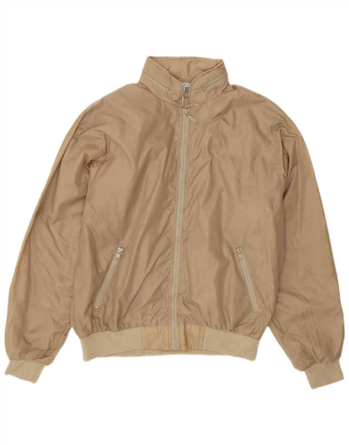 Izod Mens Bomber Jacket UK 40 Large Beige Nylon