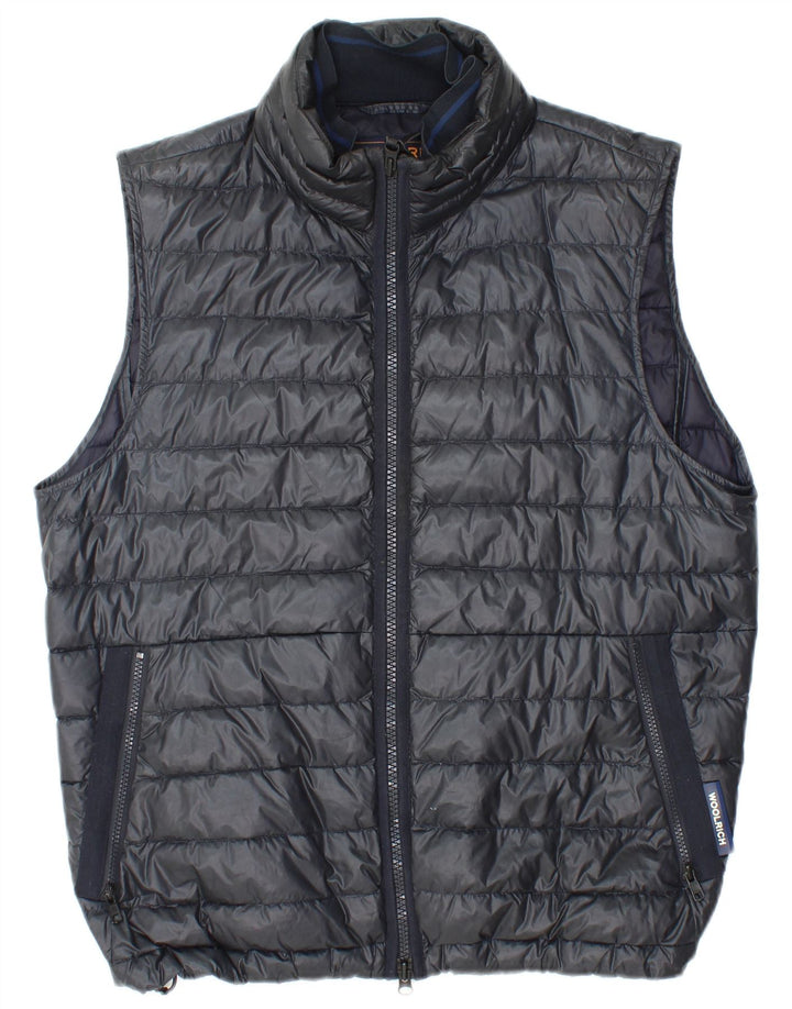 WOOLRICH Mens Padded Gilet UK 38 Medium Black Polyamide