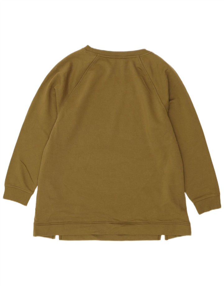 Marks & Spencer Womens Sweatshirt Jumper UK 16 Large  Khaki Cotton